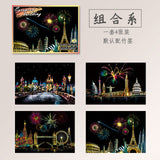 4Pcs/set Magic Colorful A5 Drawing Board Paper Painting Scraping Children Learning Education Toys Painting Doodle Scratch Toys
