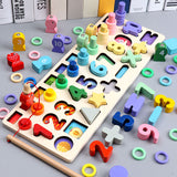 Wooden  Educational Toys For Children. shapes, alphabet, numbers with colour match board