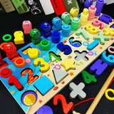 Wooden  Educational Toys For Children. shapes, alphabet, numbers with colour match board