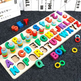 Wooden  Educational Toys For Children. shapes, alphabet, numbers with colour match board
