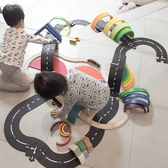 Kids DIY Traffic Roadway Track Puzzle