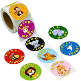 500 Pcs Reward Stickers Motivational Stickers Roll for Kids for School Reward Students Teachers Cute Animals Stickers Labels