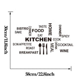 Stylist Kitchen Wall Stickers Vinyl Wall Decals for Kitchen English Quote Home Decor Art Decorative Stickers PVC Dining Room For Bar PVC