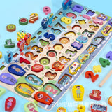 Wooden Educational toys for Preschool - Numbers, shapes and geometric figures.