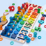 Wooden Educational toys for Preschool - Numbers, shapes and geometric figures.