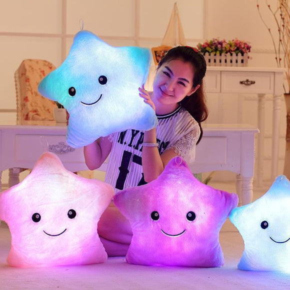 Glowing star soft cushion with LED Light