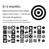 Montessori Baby Toys Black & White Flash Cards High Contrast Visual Stimulation Learning Activity Flashcards
