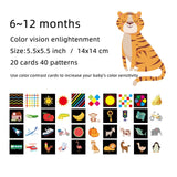 Montessori Baby Toys Black & White Flash Cards High Contrast Visual Stimulation Learning Activity Flashcards