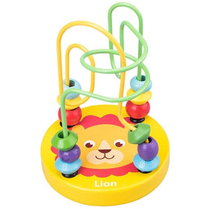 Baby Montessori Educational Math Toy Wooden mini Circles Bead Wire Maze Roller Coaster Abacus Puzzle toys For Kids Boy Girl Gift