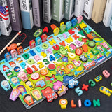Wooden  Educational Toys For Children. shapes, alphabet, numbers with colour match board