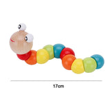ASWJ Kids Montessori Wooden Toys Rainbow Block Kid Learning Toy Baby Music Rattles Graphic Colorful Wooden Block Educational Toy