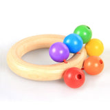 ASWJ Kids Montessori Wooden Toys Rainbow Block Kid Learning Toy Baby Music Rattles Graphic Colorful Wooden Block Educational Toy