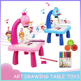 Children Learning Study Led Projector Art Drawing Table Toys Kids Painting Board Desk Arts And Crafts Projection Educational Toy