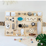 Children Busy Wood Board Accessories with DIY Toy Material Early Education Activity