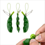 Fidget Toys- Push Squishy Squeeze Peas Beans Keychain. stress relief sensory toy