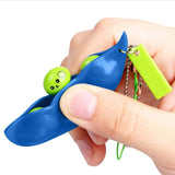 Fidget Toys- Push Squishy Squeeze Peas Beans Keychain. stress relief sensory toy