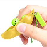 Fidget Toys- Push Squishy Squeeze Peas Beans Keychain. stress relief sensory toy