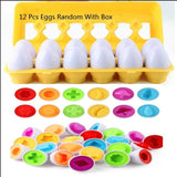 12pcs Baby Montessori Learning Education Math Toy Smart Eggs Puzzle Matching Toys Plastic Screw nut Building Blocks For Children