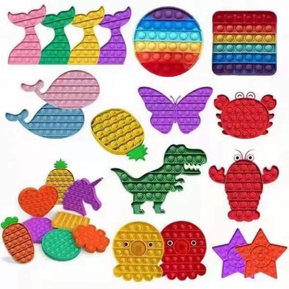 Pop Fidget Stress reliever Toys -Rainbow Push  Bubble