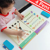 Childrens Drawing notebook -DIY Color Shape , Math Match Game Book ,Drawing Set  Learning Educational Toys For Children